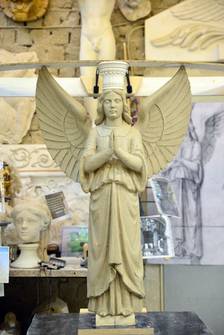 Reconstruction Angel, scale 1:2, build up in clay