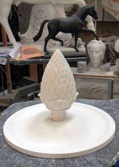 Reconstruction pine cone, plaster cast