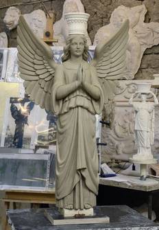 Reconstruction Angel, scale 1:2, build up in clay