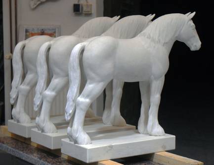Shire Horse, cast in stucco plaster