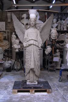 Reconstruction Angel, scale 1:1, build up in clay