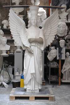 Reconstruction Angel, scale 1:1, plaster cast, addition in clay