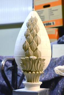 Reconstruction pine cone, build up in clay