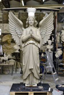 Reconstruction Angel, scale 1:1, build up in clay