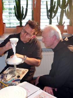 Abnahme und Besprechung mit Pater Augustinus Gröger OSB
